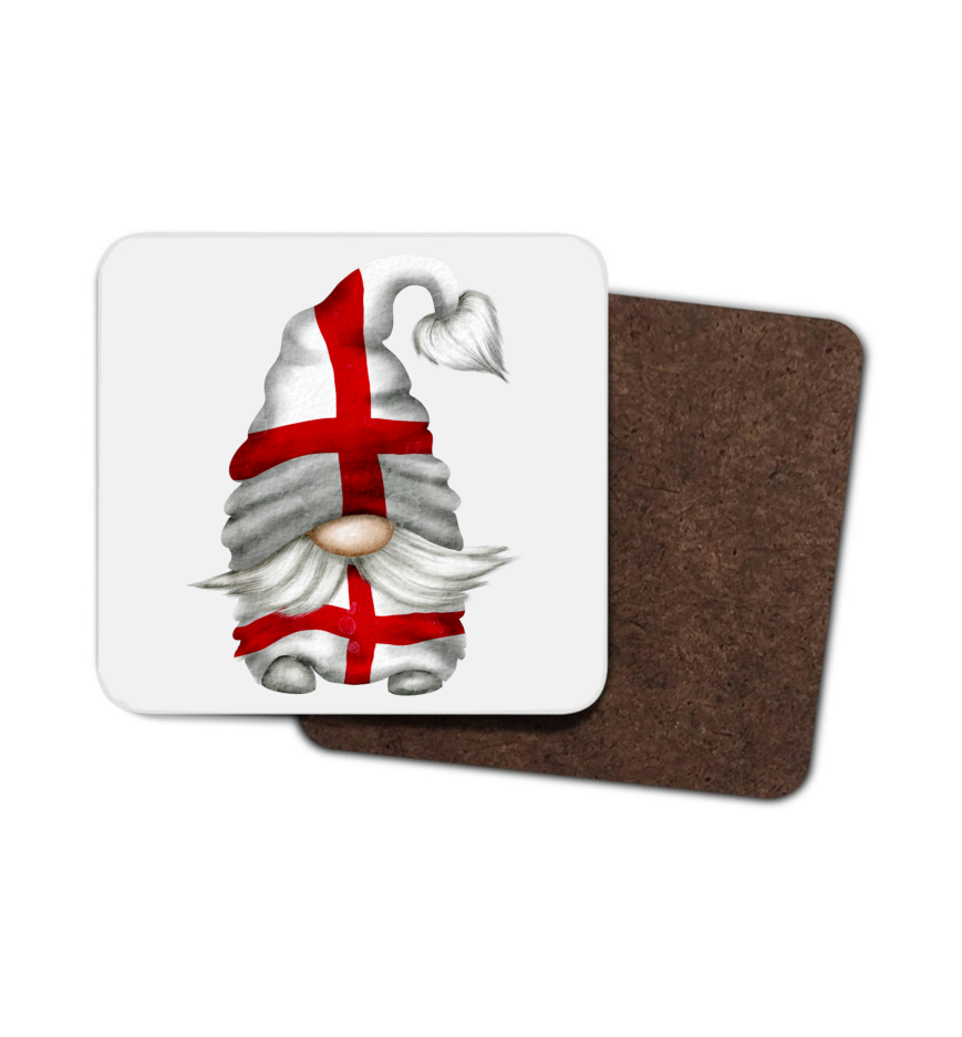 England Gnome Hardboard Coaster, England Coaster